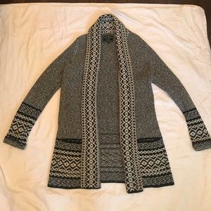 Lucky Brand Gray and Cream Patterned Cardigan